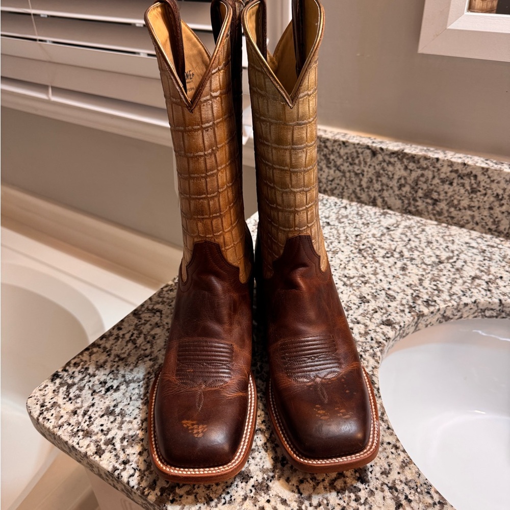 Brown and Tan Cowboy Boots